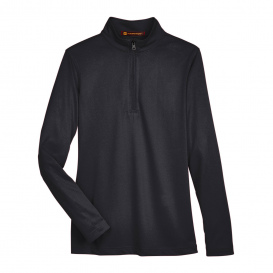 Harriton M748 Men\'s Advantage Snag Protection Plus IL 1/4-Zip - Black