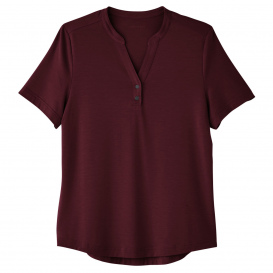 North End NE100W Ladies Jaq Snap-Up Stretch Performance Henley - Burgundy