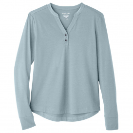 North End NE400W Ladies Jaq Snap-Up Stretch Performance Pullover - Opal Blue