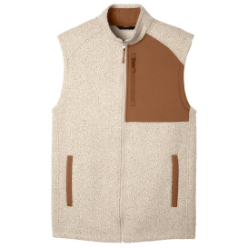 North End NE714 Men\'s Aura Sweater Fleece Vest - Oatmeal Heather/Teak