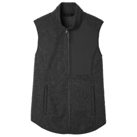 North End NE714W Ladies Aura Sweater Fleece Vest - Black/Black