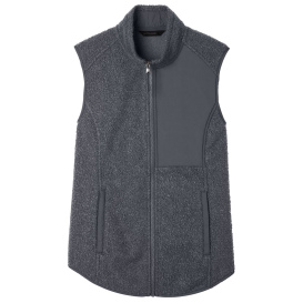 North End NE714W Ladies Aura Sweater Fleece Vest - Carbon/Carbon