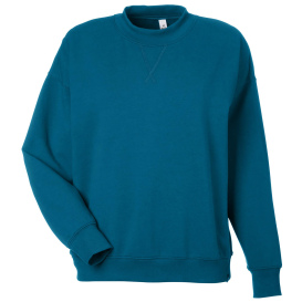 glyder PDP6789 Ladies Vintage Oversized Crew Pullover - Moroccan Blue