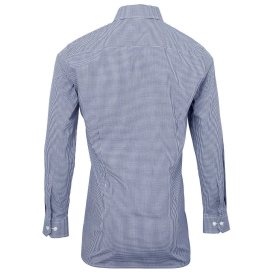 Reprime RP220 Men\'s Microcheck Gingham Long-Sleeve Cotton Shirt - Navy/White