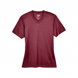 Team 365 TT11HW Ladies Sonic Heather Performance T-Shirt - Sport Maroon Heather
