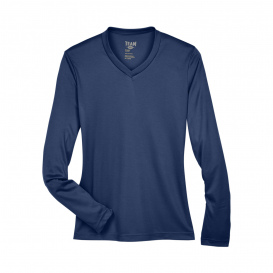 Team 365 TT11WL Ladies Zone Performance Long Sleeve T-Shirt -Sport Dark Navy