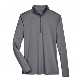 Team 365 TT31HW Ladies Zone Sonic Heather Performance Quarter-Zip - Dark Grey Heather