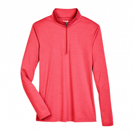 Team 365 TT31HW Ladies Zone Sonic Heather Performance Quarter-Zip - Sport Red Heather