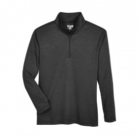 Team 365 TT31HY Youth Zone Sonic Heather Performance Quarter-Zip - Black Heather