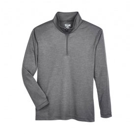 Team 365 TT31HY Youth Zone Sonic Heather Performance Quarter-Zip - Dark Grey Heather