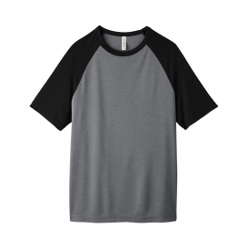 Team 365 TT62 Unisex Zone Colorblock Raglan T-Shirt - Dark Grey Heather/Black
