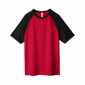 Team 365 TT62 Unisex Zone Colorblock Raglan T-Shirt - Sport Red/Black Heather