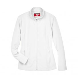 Team 365 TT80W Ladies Leader Soft Shell Jacket - White