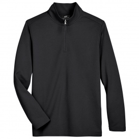 UltraClub UC792 Men\'s Coastal Pique Fleece 1/4-Zip - Black