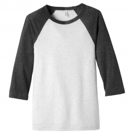 Bella + Canvas BC3200 Unisex 3/4-Sleeve Baseball Tee - White Flk/Charcoal-Black Triblend