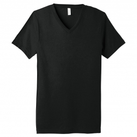 Bella + Canvas BC3415 Unisex Triblend Short Sleeve V-Neck Tee - Solid Black Triblend