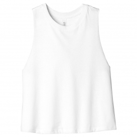 Bella + Canvas BC6682 Women's Racerback Cropped Tank - Solid White ...
