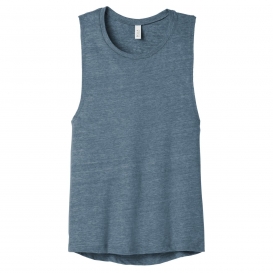 Bella + Canvas BC8803 Women's Flowy Scoop Muscle Tank - Denim Slub