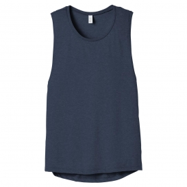Bella + Canvas BC8803 Women's Flowy Scoop Muscle Tank - Heather Navy