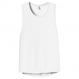 Bella + Canvas BC8803 Women's Flowy Scoop Muscle Tank - White