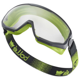 Bolle SPECN13W Spectrum Safety Goggles - Vented Black/Lime Frame - Clear Platinum Lite Anti-Fog Lens