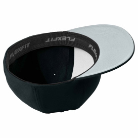 Sport-Tek STC56 Flexfit Flat Bill Cap - Black