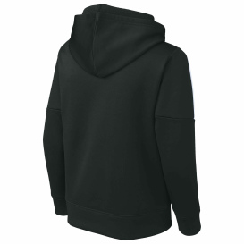 Sport-Tek YST255 Youth Sport-Wick Fleece United Pullover Hoodie - Black/White