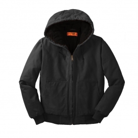 CornerStone CSJ41 Washed Duck Cloth Insulated Hooded Work Jacket - Black