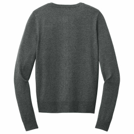 Port Authority LSW2870 Ladies Easy Care Crewneck Cardigan Sweater - Charcoal Heather