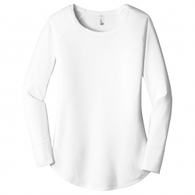 District DT132L Women's Perfect Tri Long Sleeve Tunic Tee - White ...