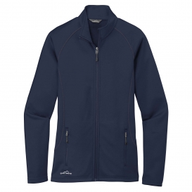 Eddie Bauer EB247 Ladies Smooth Fleece Base Layer Full-Zip - River Blue