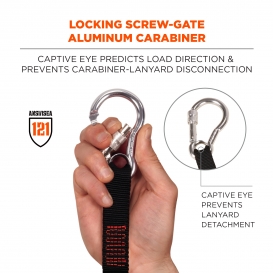 Ergodyne Squids 3105 Single Carabiner Tool Lanyard - Black