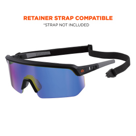 Ergodyne Aegir 55007 Safety Glasses - Black Frame - Blue Mirror Lens