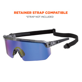 Ergodyne Aegir 55011 Safety Glasses - Smoke Frame - Blue Mirror Lens