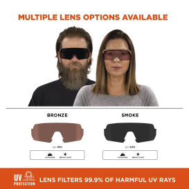 Ergodyne Aegir 55201 Safety Glasses - Matte Black Frame - Smoke Lens