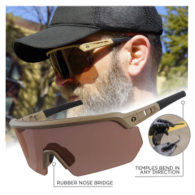 Ergodyne Aegir 55220 Safety Glasses - Matte Desert Frame - Enhanced Anti-Fog Bronze Lens