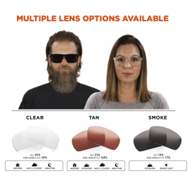 Ergodyne Sixten 58212 Safety Glasses - Tan Frame - Tan Anti-Fog Lens