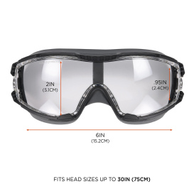 Ergodyne Arkyn 60314 Neoprene Strap Safety Goggles - Black Frame - Clear Anti-Fog Lens