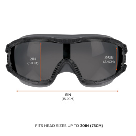 Ergodyne Arkyn 60315 Neoprene Strap Safety Goggles - Black Frame - Smoke Anti-Fog Lens