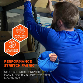 Ergodyne Chill-Its 6689 Cooling Long Sleeve Sun Shirt with UV Protection - Blue