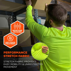 Ergodyne Chill-Its 6689 Cooling Long Sleeve Sun Shirt with UV Protection - Lime