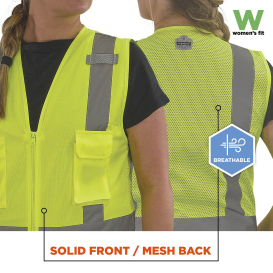 Ergodyne GloWear 8247ZW-S Type R Class 2 Women\'s Surveyor Safety Vest - Lime