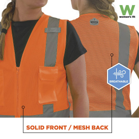 Ergodyne GloWear 8247ZW-S Type R Class 2 Women\'s Surveyor Safety Vest - Orange