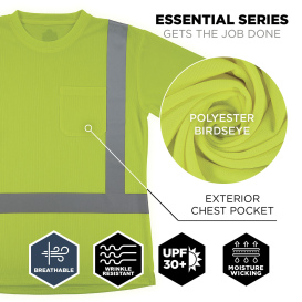 Ergodyne GloWear 8274 Type R Class 2 Women\'s Essential Short Sleeve T-Shirt - Lime