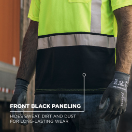 Ergodyne GloWear 8286BK Type R Class 2 Essential Black Bottom Safety Shirt - Lime