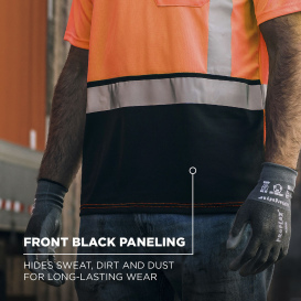 Ergodyne GloWear 8286BK Type R Class 2 Essential Black Bottom Safety Shirt - Orange
