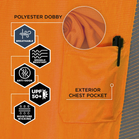 Ergodyne GloWear 8292 Type R Class 2 Performance Hi-Vis Safety Shirt - Orange