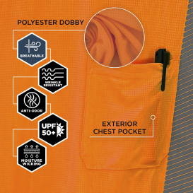 Ergodyne GloWear 8370 Type R Class 3 Performance Long Sleeve T-Shirt - Orange