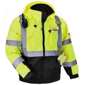 Ergodyne GloWear 8377 Type R Class 3 Quilted Bomber Jacket - Yellow/Lime