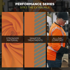 Ergodyne GloWear 8387 Type R Class 3 Performance Long Sleeve T-Shirt - Orange